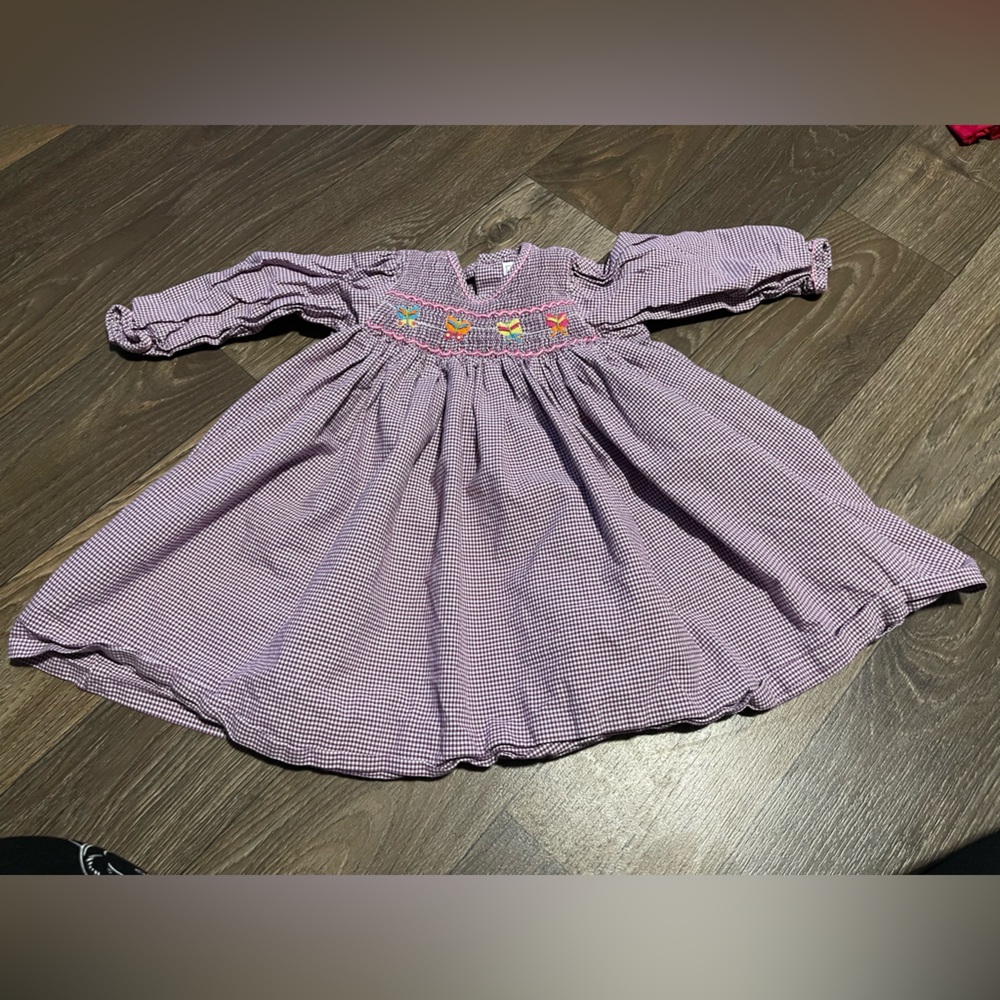Petit Ami Purple Gingham Dress